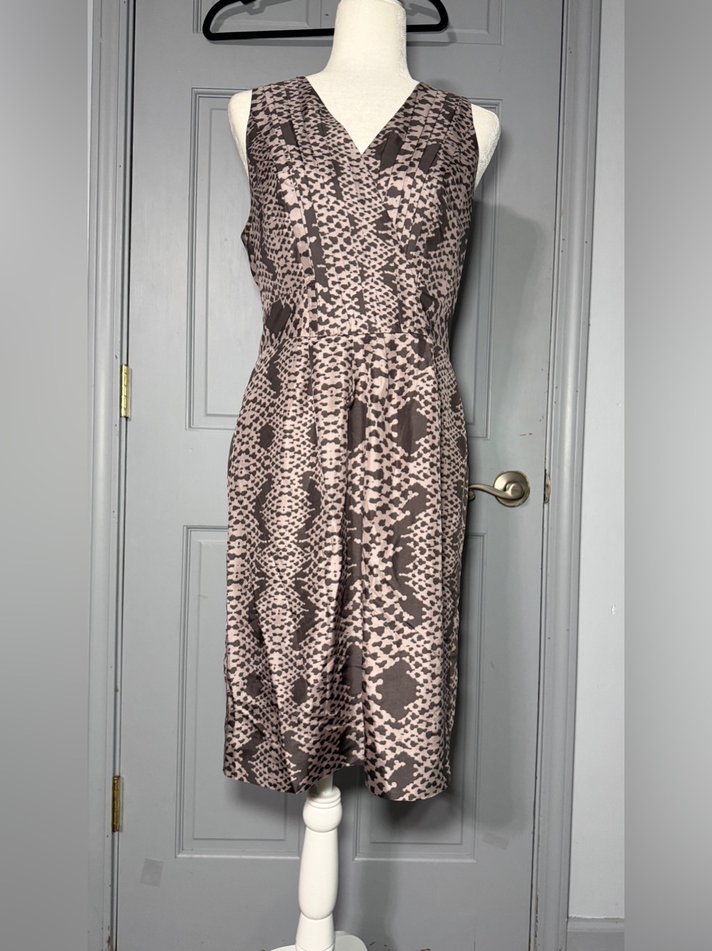 Banana Republic Taupe and Brown Printed Midi Dress